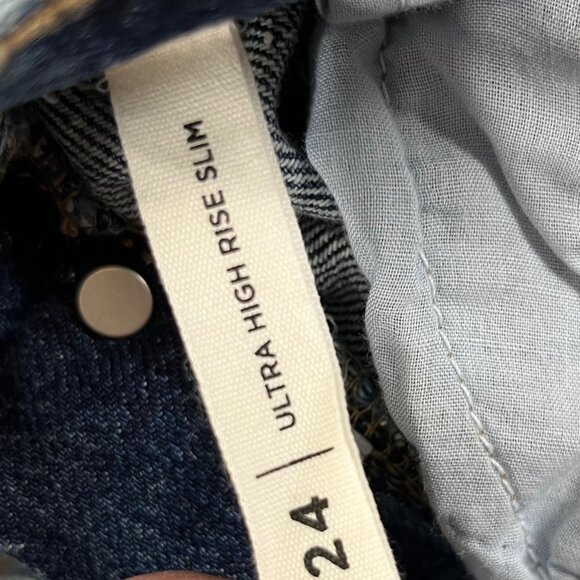 PacSun Button Fly Jeans Womens Size 24 Waist Ultra High Rise Slim Distressed - Picture 13 of 13